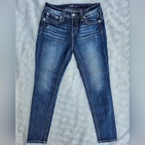 Miss Me Blue Skinny Jeans with Faded Highlights